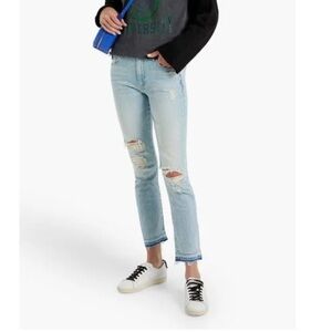 Mother jeans, the rascal ankle undone hem distressed.  Size 25.